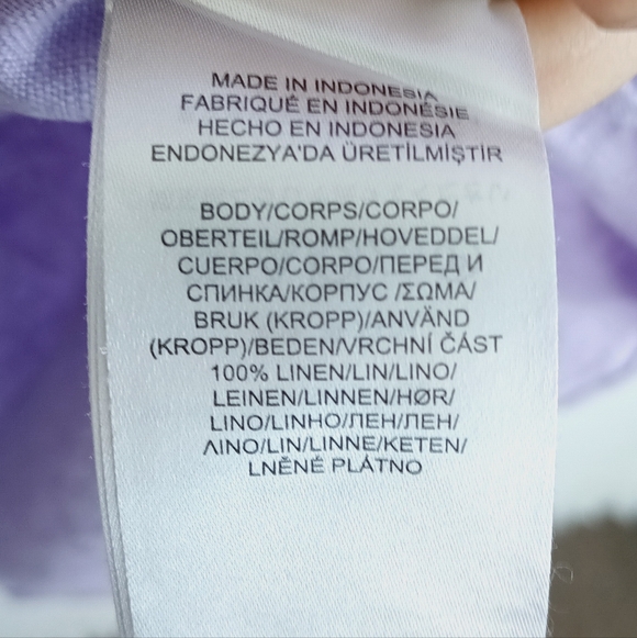 Ralph Lauren Lavender Linen Tunic Dress Purple Button Down Cap Sleeve Pockets 12 - Picture 10 of 15